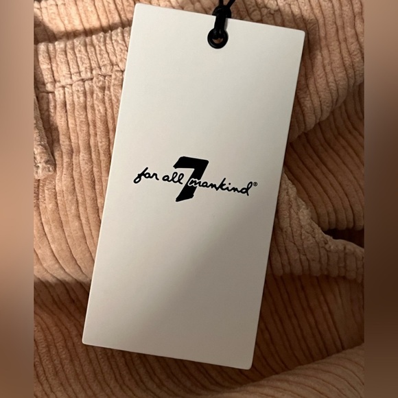 NWT 7 for all Mankind Corduroy Easy Trouser pink Sz 31 wide leg cuff - Picture 7 of 11